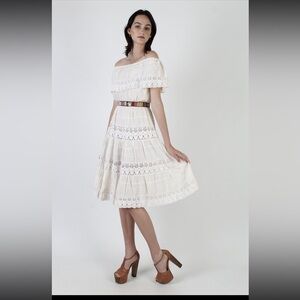 VINTAGE 80’s Mexican Wedding Fiesta Mini Dress